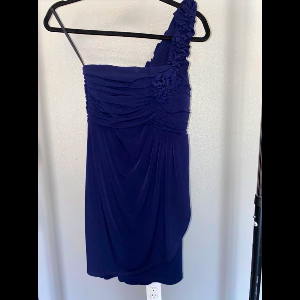 Blue one shoulder dress